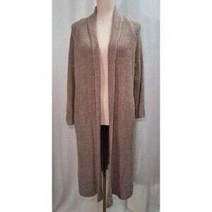 Barefoot Dreams Cozychic Lite Catalina Long Open Cardigan Lt Brown Size XXS/XS
